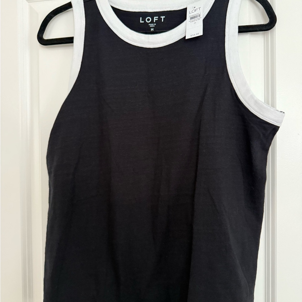 LOFT Black and White Tank Top
